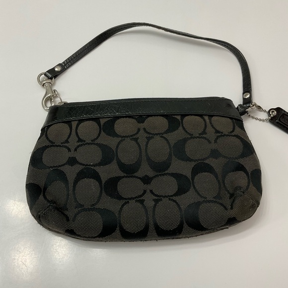 Coach Black Signature Wristlet - Picture 2 of 8
